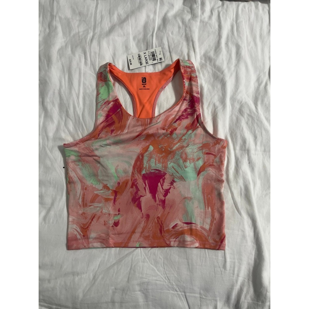 ID Ideology Scratched Paint Longline Sports Bra Girls' XL Pink Shock